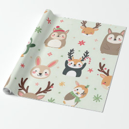 Erstellen Sie Ihre eigenen grünen Kawaii-Freunde T Geschenkpapier