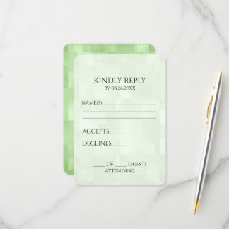 Erstellen Sie Ihre eigenen hellgrünen Quadrate Tex RSVP Karte