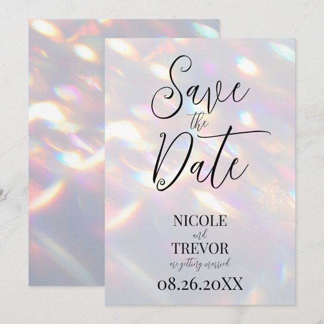 Erstellen Sie Ihre eigenen individuellen, leuchten Save The Date (Vorne/Hinten)