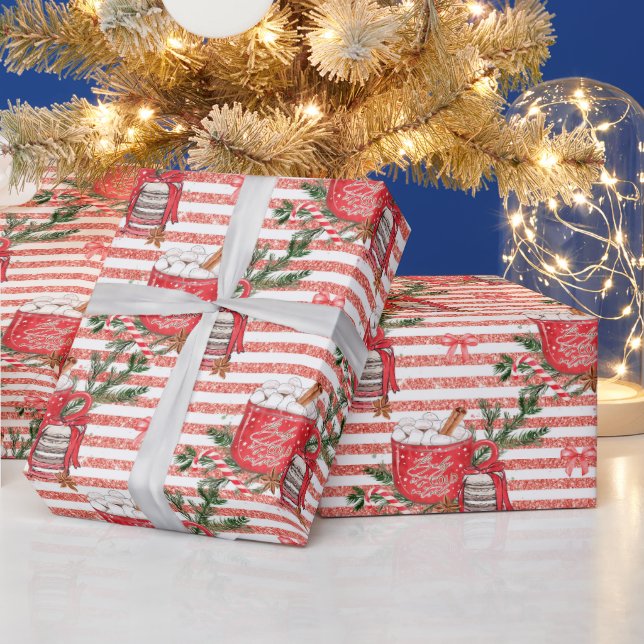 Erstellen Sie Ihre eigenen kalten Outdoor Kakao Ro Geschenkpapier (Feiertage)