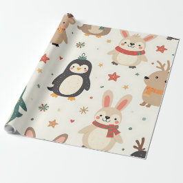 Erstellen Sie Ihre eigenen Kawaii-Freunde Weihnach Geschenkpapier