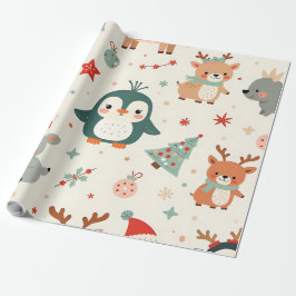 Erstellen Sie Ihre eigenen Kawaii-Freunde Winterti Geschenkpapier