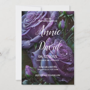 Erstellen Sie Ihre eigenen Lila Rose Hochzeit Einladung