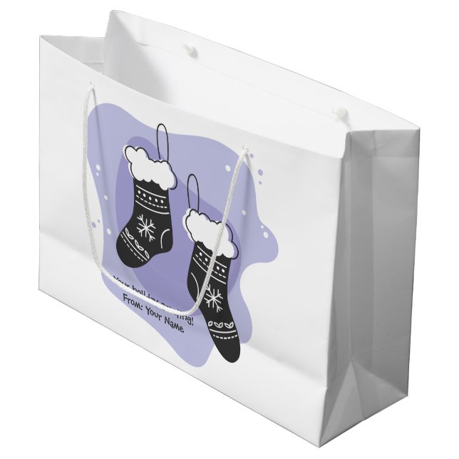 Erstellen Sie Ihre eigenen Lila Strümpfe Weihnacht Große Geschenktüte (Vorderseite Schrägansicht)