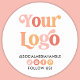 Erstellen Sie Ihre eigenen Logo-Business Social Me Runder Aufkleber (custom business logo sticker with social media icons)