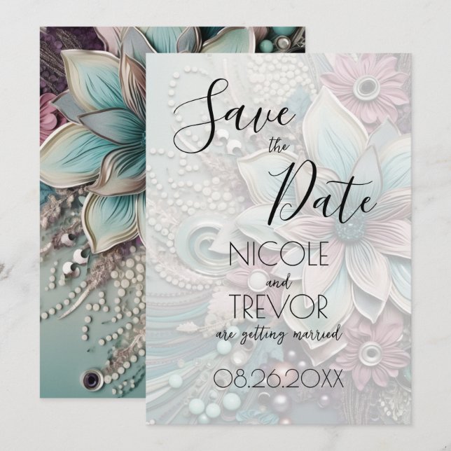 Erstellen Sie Ihre eigenen - Luxus Shabby Chic Pap Save The Date (Vorne/Hinten)