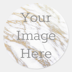 Erstellen Sie Ihre eigenen Metallic White & Gold I Runder Aufkleber