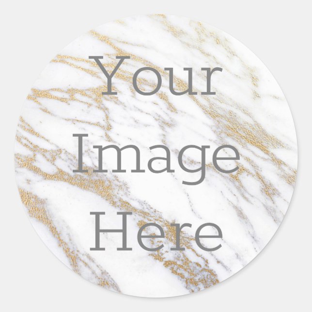 Erstellen Sie Ihre eigenen Metallic White & Gold I Runder Aufkleber (Vorderseite)