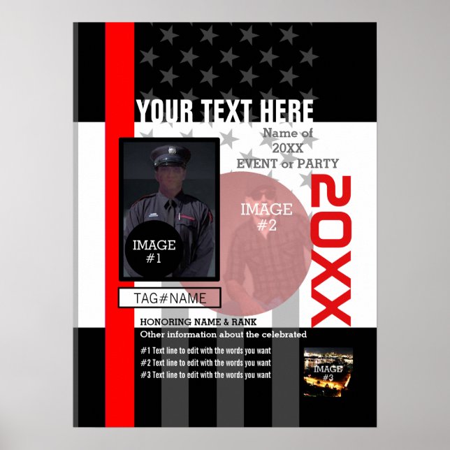 Erstellen Sie Ihre eigenen mit 3 Bildern und 9 Tex Poster (Vorne)