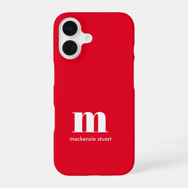 Erstellen Sie Ihre eigenen Mit Monogramm modernen  iPhone 16 Hülle (Rückseite)