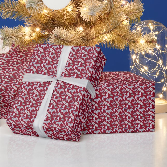 Erstellen Sie Ihre eigenen nordischen Weißen Pferd Geschenkpapier (Feiertage)
