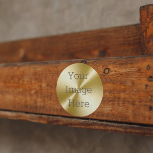 Erstellen Sie Ihre eigenen Radial Brushed 14K Gold Runder Aufkleber