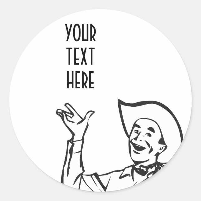 ERSTELLEN SIE IHRE EIGENEN RETRO-COWBOY-GIFTS RUNDER AUFKLEBER (Vorderseite)