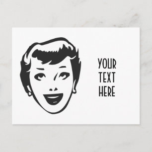 ERSTELLEN SIE IHRE EIGENEN RETRO HAPPY LADY HEAD G POSTKARTE
