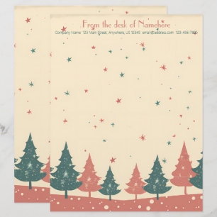 Erstellen Sie Ihre eigenen Retro-Himmels-Yule-Bäum Briefbogen