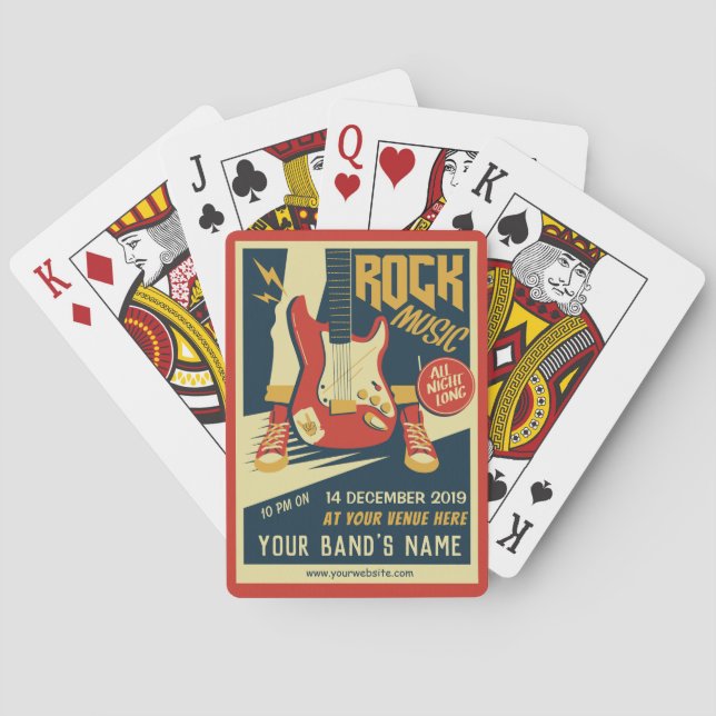 Erstellen Sie Ihre eigenen Retro Rock Music Spielk Spielkarten (Rückseite)