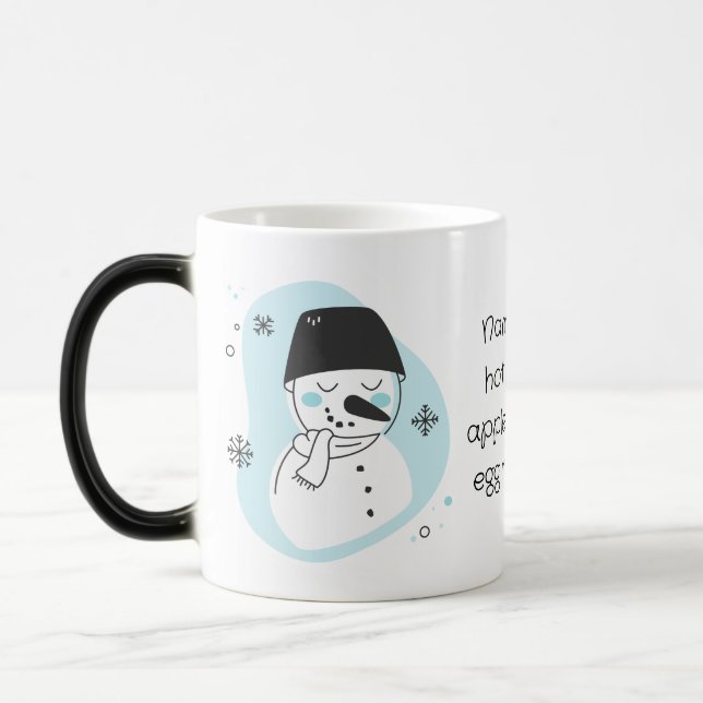 Erstellen Sie Ihre eigenen Retro Snowman Blue Weih Verwandlungstasse (Links)
