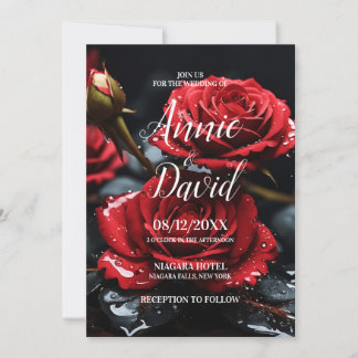 Erstellen Sie Ihre eigenen Rote Rosen Hochzeit Einladung