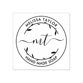 Erstellen Sie Ihre eigenen Round-Monogramm-Initial Gummistempel