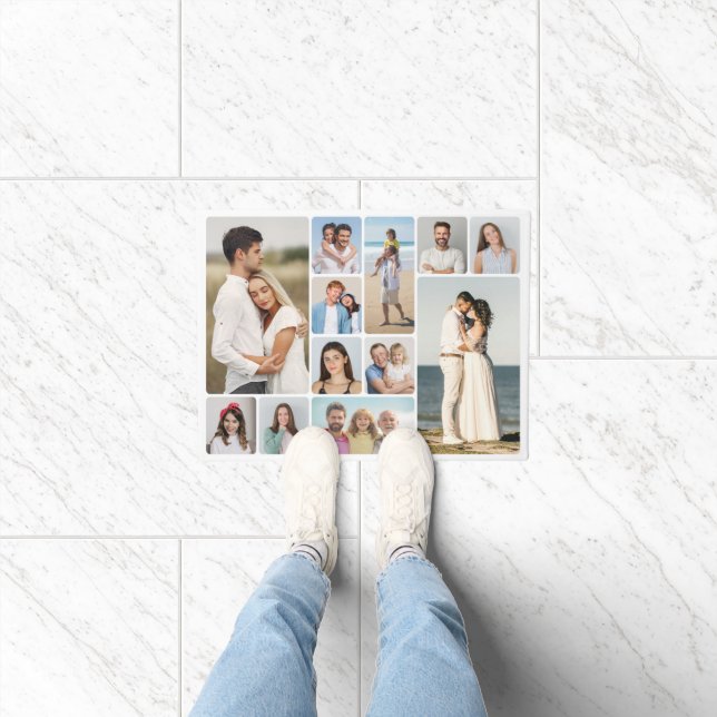 Erstellen Sie Ihre eigenen Rundecken 12 FotoCollag Fußmatte (Indoor)