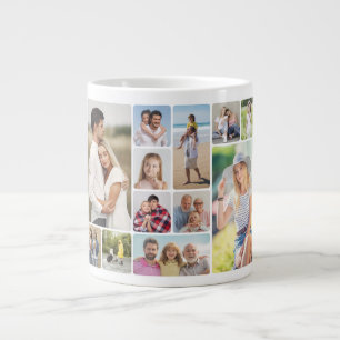 Erstellen Sie Ihre eigenen Rundecken 12 FotoCollag Jumbo-Tasse
