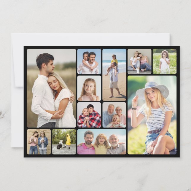 Erstellen Sie Ihre eigenen Rundecken 12 FotoCollag Karte (Vorderseite)