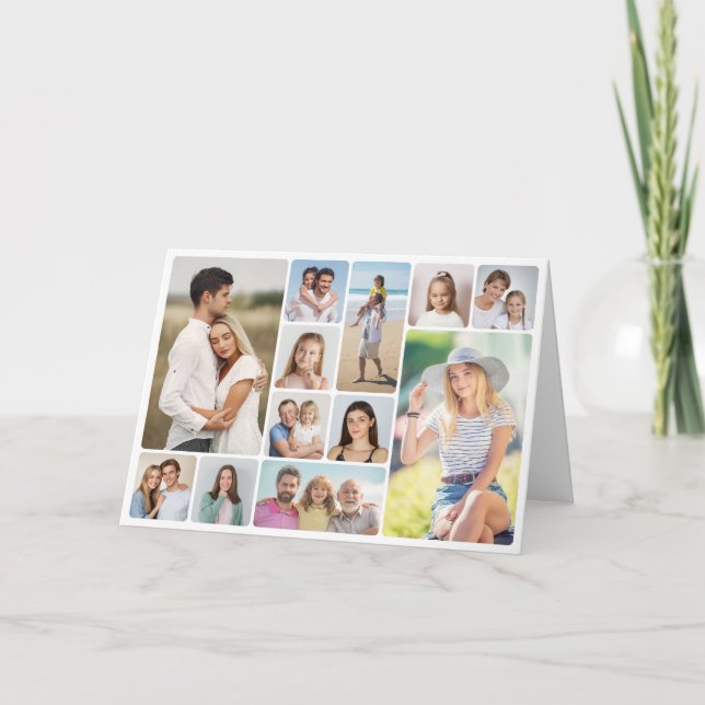 Erstellen Sie Ihre eigenen Rundecken 12 FotoCollag Karte (Vorderseite)