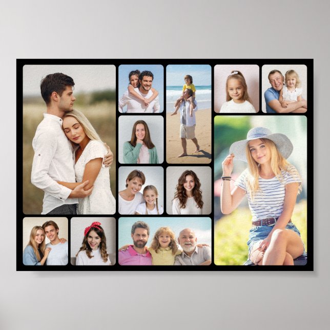 Erstellen Sie Ihre eigenen Rundecken 12 FotoCollag Poster (Vorne)