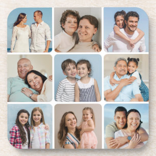 Erstellen Sie Ihre eigenen Rundecken 9 FotoCollage Getränkeuntersetzer