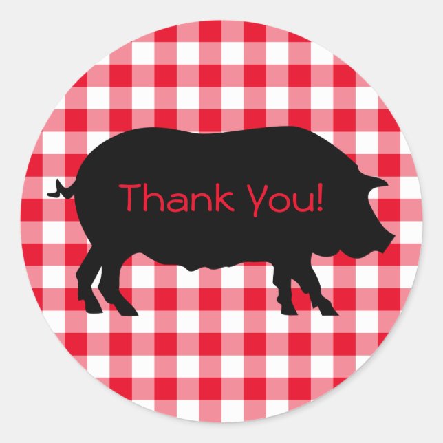Erstellen Sie Ihre eigenen Schweinefleisch-Silhoue Runder Aufkleber (Vorderseite)