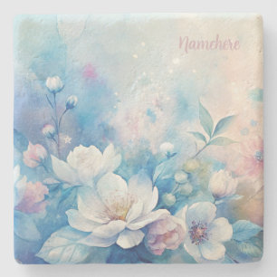 Erstellen Sie Ihre eigenen shabby chic rosa weißen Steinuntersetzer