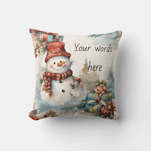 Erstellen Sie Ihre eigenen Snowman-Geschenke Kissen (Vorderseite)