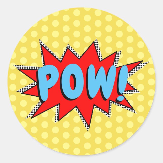 Erstellen Sie Ihre eigenen Superhelden Onomatopoei Runder Aufkleber (Vorderseite)