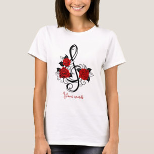 Erstellen Sie Ihre eigenen Treble Clefs & Rote Ros T-Shirt
