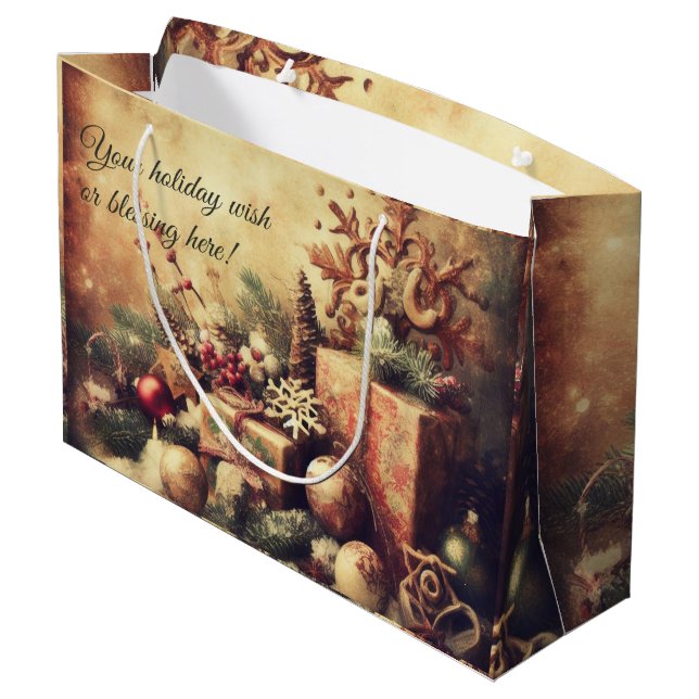 Erstellen Sie Ihre eigenen warmen Weihnachtsgesche Große Geschenktüte (Rückseite Schrägansicht)