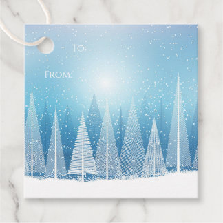 Erstellen Sie Ihre eigenen weißen Winterbäume Geschenkanhänger