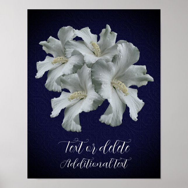 Erstellen Sie Ihre eigenen White Hibiskus Blume Bo Poster (Vorne)