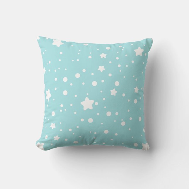 Erstellen Sie Ihre eigenen Winterstars & Dots Blue Kissen (Vorderseite)