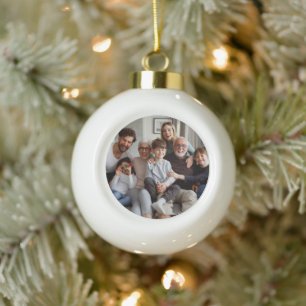 Erstellen Sie Ihre eigenen zweiseitigen Fotos Keramik Kugel-Ornament