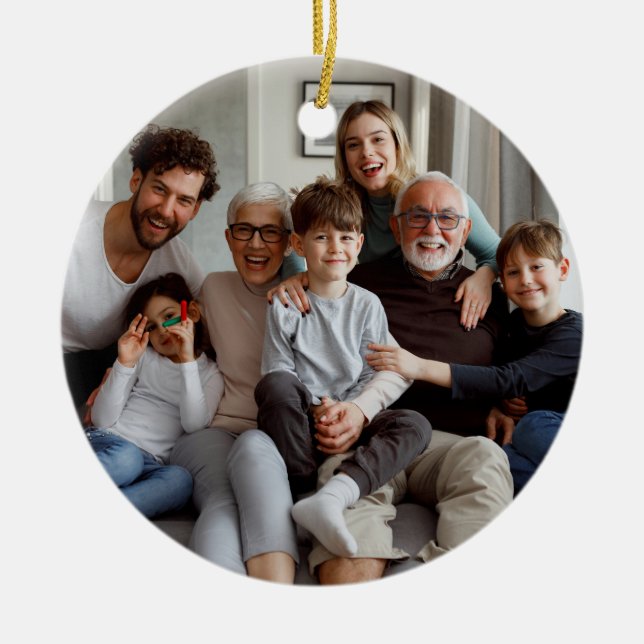 Erstellen Sie Ihre eigenen zweiseitigen Fotos Keramik Ornament (Vorne)