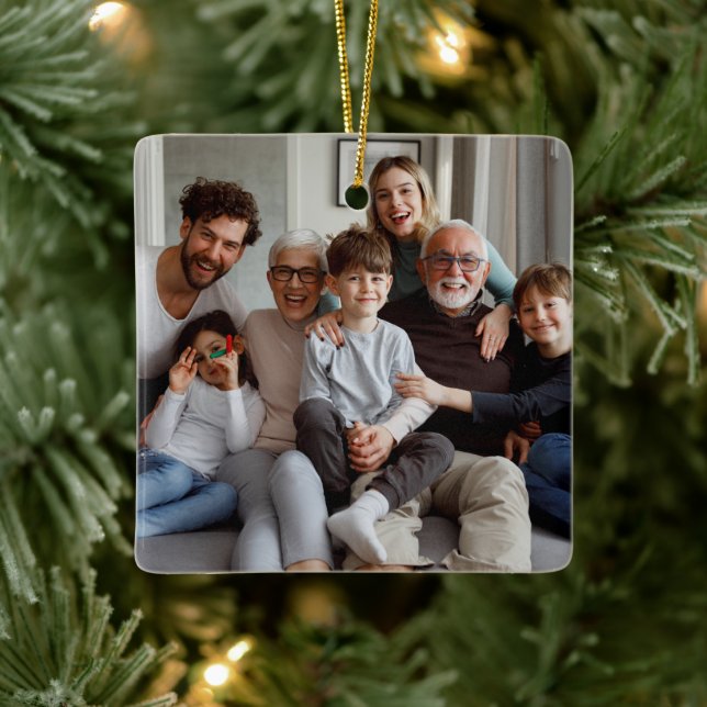 Erstellen Sie Ihre eigenen zweiseitigen Fotos Keramikornament (Baum)