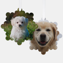 Erstellen Sie Ihre eigenen zweiseitigen Hunde-Foto Ornament Karte