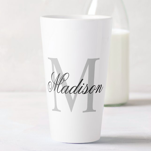Erstellen Sie Ihre Individuelle Name-Monogramm-Kal Milchtasse (Von Creator hochgeladen)