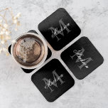 Erstellen Sie Ihre Individuelle Name-Monogramm-Kal Rechteckiger Pappuntersetzer<br><div class="desc">Erstellen Sie mit Ihrem individuelle Name und Monogramm Ihren eigenen personalisierten Untersetzer. Um diese Designvorlage zu bearbeiten,  bearbeiten Sie einfach die Textfelder wie oben gezeigt. Sie können einfach mehr Text oder Bilder hinzufügen,  Schriftart und Farben anpassen. Leckerei selbst oder machen Sie das passende Geschenk für Familie und Freunde!</div>