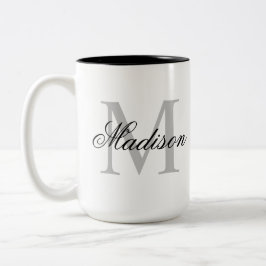 Erstellen Sie Ihre Individuelle Name-Monogramm-Kal Zweifarbige Tasse