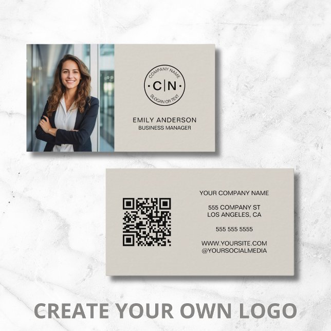 Erstellen Sie Ihre QR-Visitenkarte für Ihr Logo Visitenkarte (Modern Create Your Logo QR Business Card)