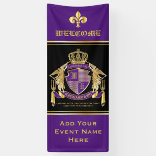 Erstellen Sie Ihre Wappen Lila Gold-Engel-Embleme Banner