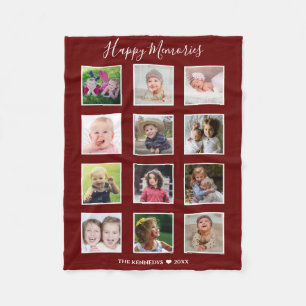 Erstellen Sie Ihren eigenen 12-Familie Foto Collag Fleecedecke