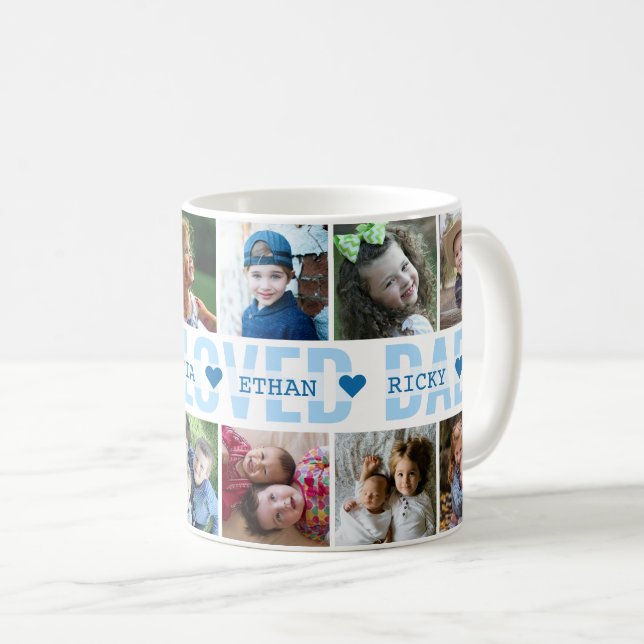 Erstellen Sie Ihren eigenen 12-Fotocollage-Vater,  Kaffeetasse (VorderseiteRechts)