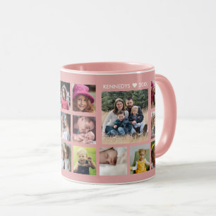 Erstellen Sie Ihren eigenen 18-Collage-Familiennam Tasse